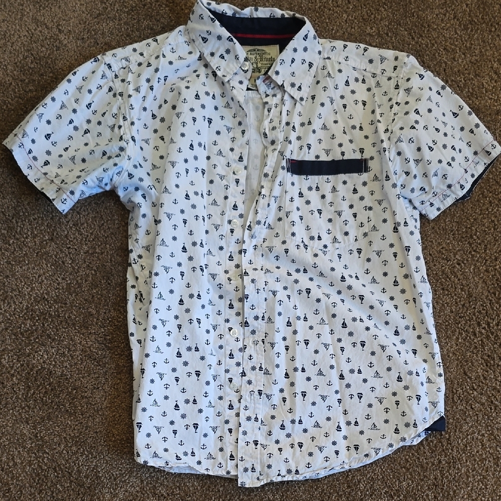 Men's Casual White Printed Shirt